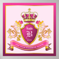 Créez votre propre blason rose couronne d'or perle
