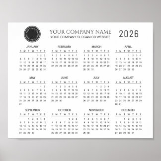 Affiche Créez votre propre calendrier d'entreprise 2026 | 