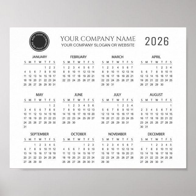 Affiche Créez votre propre calendrier d'entreprise 2026 |  (Devant)