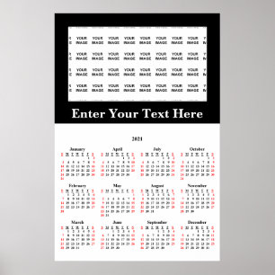 Affiche Créez votre propre calendrier personnalisé 2021 Po