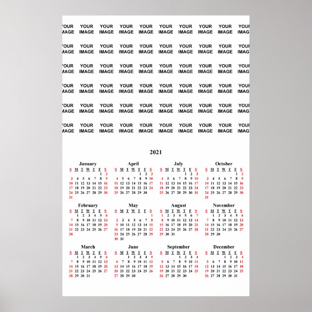 Affiche Créez votre propre calendrier personnalisé 2021 Po (Devant)