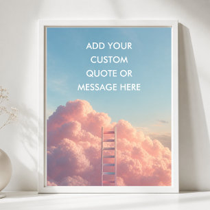 Affiche Créez Votre Propre Citation Motivation Nuages Rose
