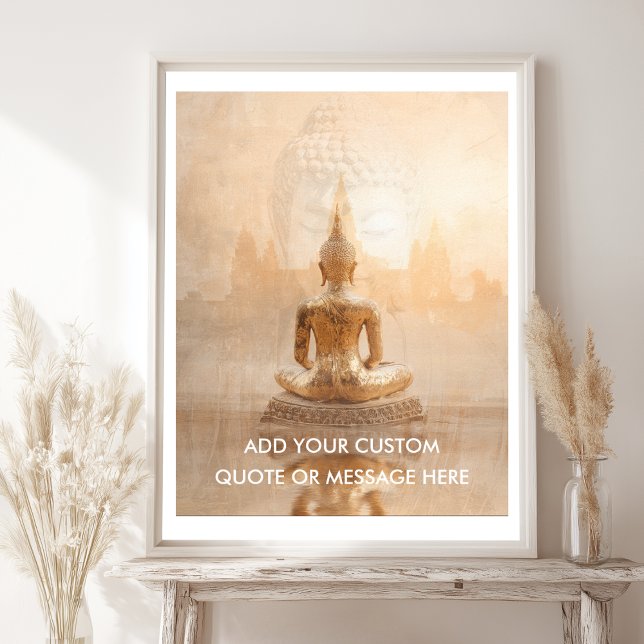 Affiche Créez Votre Propre Citation Motivationnelle - Boud (Create Your Own Motivational Quote - Golden Buddha Poster)