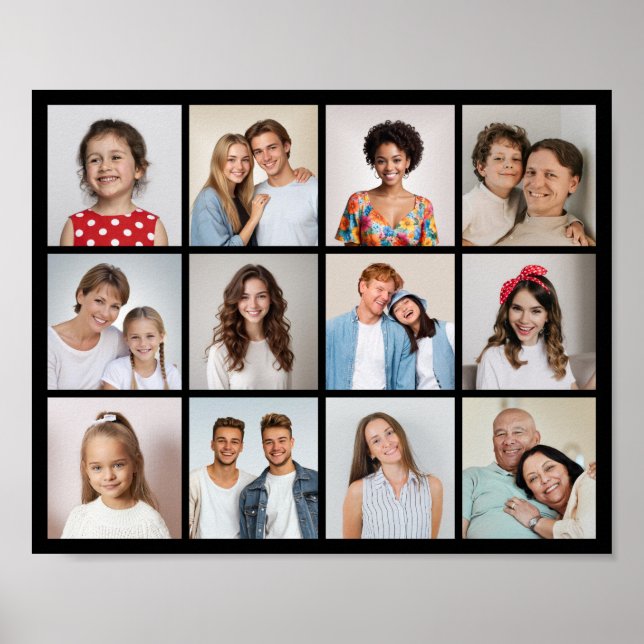 Affiche Créez votre propre collage de 12 photos  (Devant)