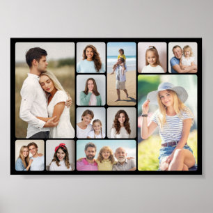 Affiche Créez votre propre collage de 12 photos aux coins