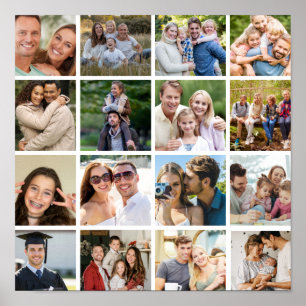 Affiche Créez votre propre collage de 16 photos