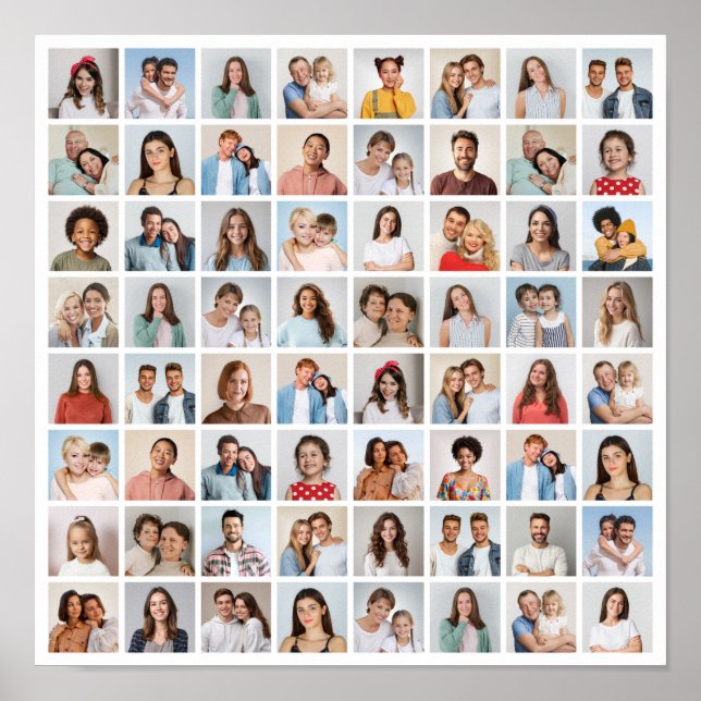 Affiche Créez votre propre collage de 64 photos (Devant)