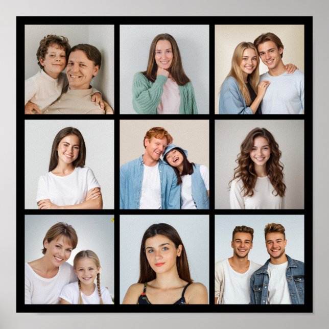 Affiche Créez votre propre collage de 9 photos (Devant)