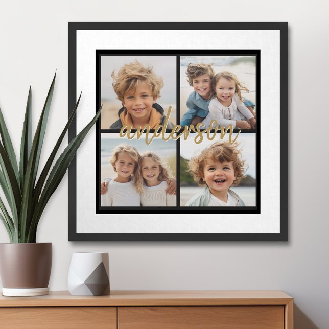 Affiche Créez votre propre collection de photos 4 - Nom du (4 Photos and script name)