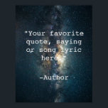 Affiche Créez votre propre devis<br><div class="desc">Créez votre propre devis d'affiche murale personnalisée. Caractéristiques typographie minimaliste de machine à écrire et images galaxies de mode laiteux avec étoiles dans l'espace.</div>