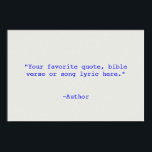 Affiche Créez votre propre devis<br><div class="desc">Créez votre propre devis d'illustration murale personnalisée. Caractéristiques typographie minimaliste de machine à écrire.</div>