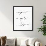 Affiche Créez votre propre devis personnalisé Script éléga<br><div class="desc">Créez votre propre tableau personnalisé sur le mur d'affichage. Personnalisez cette impression d'affiche avec une élégante calligraphie de script. Dispose d'une conception minimaliste de typographie manuscrite.</div>