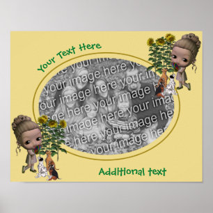 Affiche Créez Votre Propre Frontière Photo Girls Et Chiots