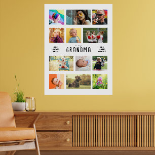 Affiche Créez votre propre grand-parents Photo Collage Gra