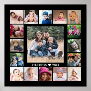 Affiche Créez Votre Propre Nom de Famille 17 Collage Photo