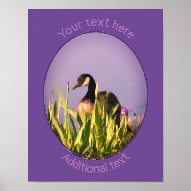 Affiche Créez votre propre oie du Canada Irises Nature Art (Devant)