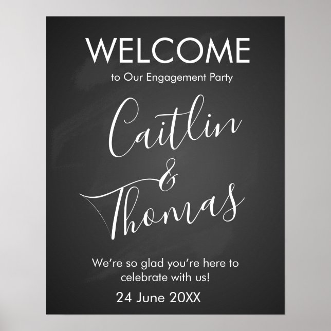 Affiche Créez votre propre panneau de fête à la craie (Devant)