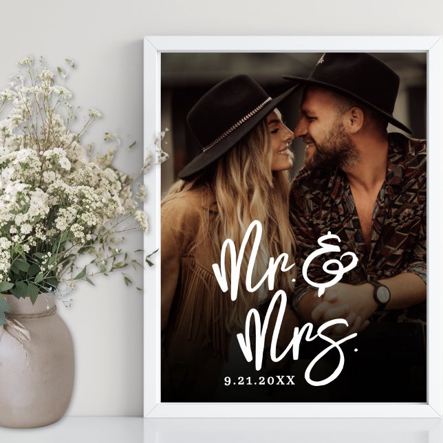 Affiche Créez votre propre panneau de photos de mariage (Create Your Own Wedding Photo Sign)