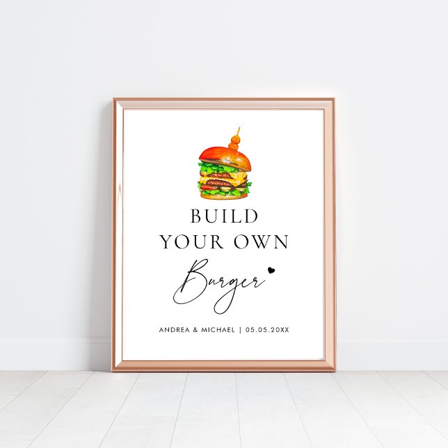 Affiche Créez votre propre panneau Mariage Burger Bar (Créateur téléchargé)