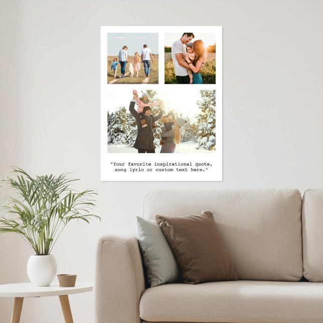 Affiche Créez votre propre photo et devis 3 personnalisés (Créateur téléchargé)