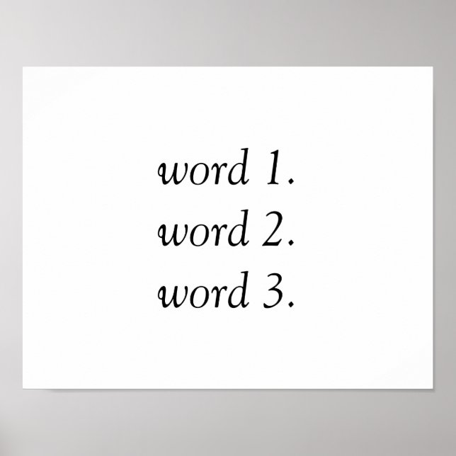 Affiche Créez votre propre texte inspirant en trois mots (Devant)