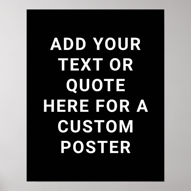 Affiche Créez Votre Propre Texte Ou Citation En Noir Et Bl (Devant)