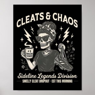 Affiche Crémaillères et chaos Maman de football squelette,