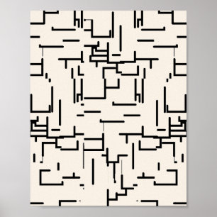 Affiche Crème Abstraite minimaliste blanche