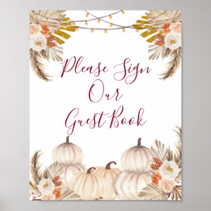 Affiche Crème Blanche Fleur De Citrouille S'il Vous Plaît 