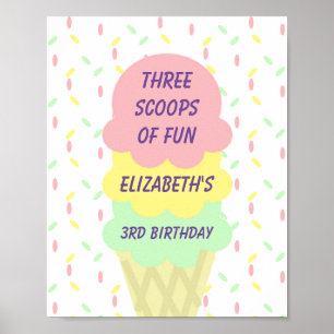Affiche Crème de glace 3e anniversaire