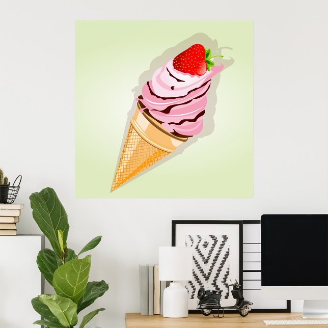 Affiche Crème De Glace À La Fraise (Créateur téléchargé)