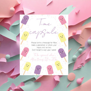 Affiche Crème de glace cône Scoop Anniversaire Fête Heure