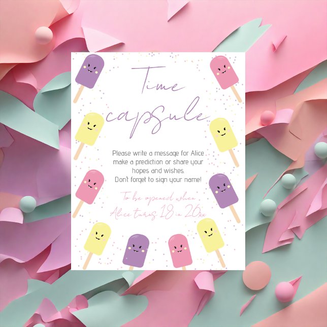 Affiche Crème de glace cône Scoop Anniversaire Fête Heure  (Créateur téléchargé)