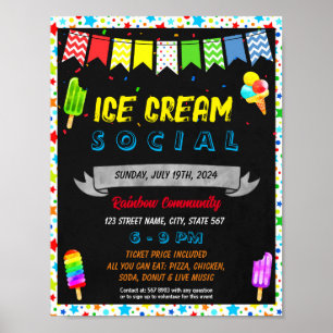 Affiche Crème de glace modèle d'événement social