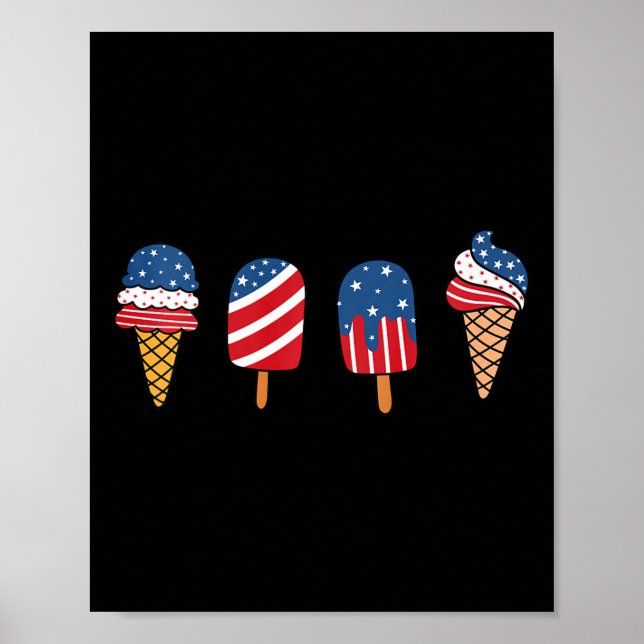 Affiche Crème de glace pour enfants 4 juillet Cool Dessert (Devant)