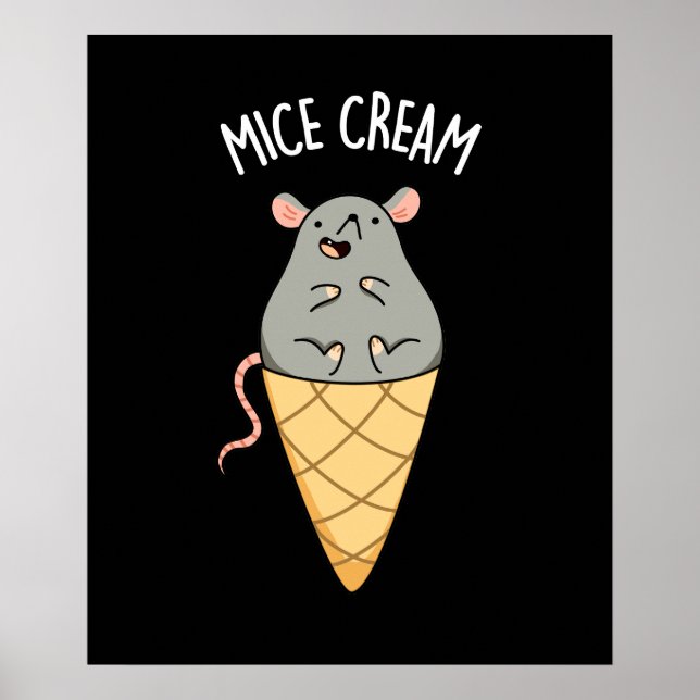 Affiche Crème de souris amusant crème glacée jeu de crème  (Devant)