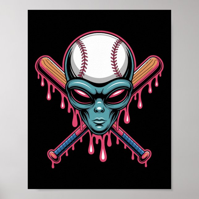 Affiche Crème Glacée Alien Halloween Épouvantable Dégoulin (Devant)