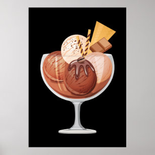 Affiche Crème glacée au chocolat