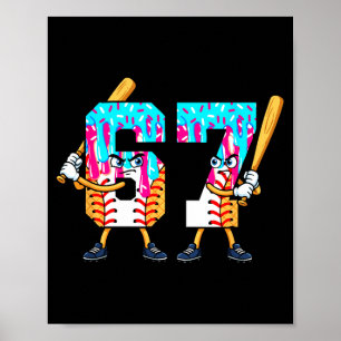 Affiche Crème Glacée Baseball 67 Six Sept Joueur Cool 6 7