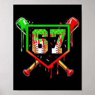 Affiche Crème Glacée Baseball Dégoulinante Numéro 67 Joueu