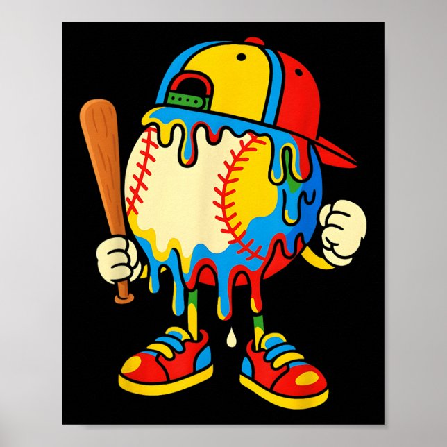 Affiche Crème glacée baseball goutte jeunesse retour à l'é (Devant)