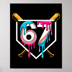 Affiche Crème glacée baseball goutte numéro 67 joueur 67e