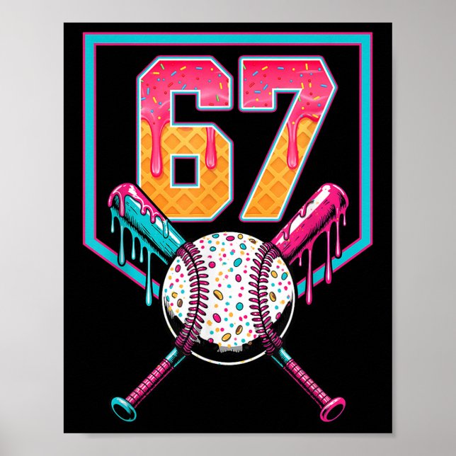 Affiche Crème glacée Bysebyll Drip Numéro 67 Joueur 67e an (Devant)