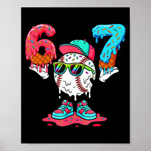 Affiche Crème glacée de baseball goutte à goutte Numéro 67
