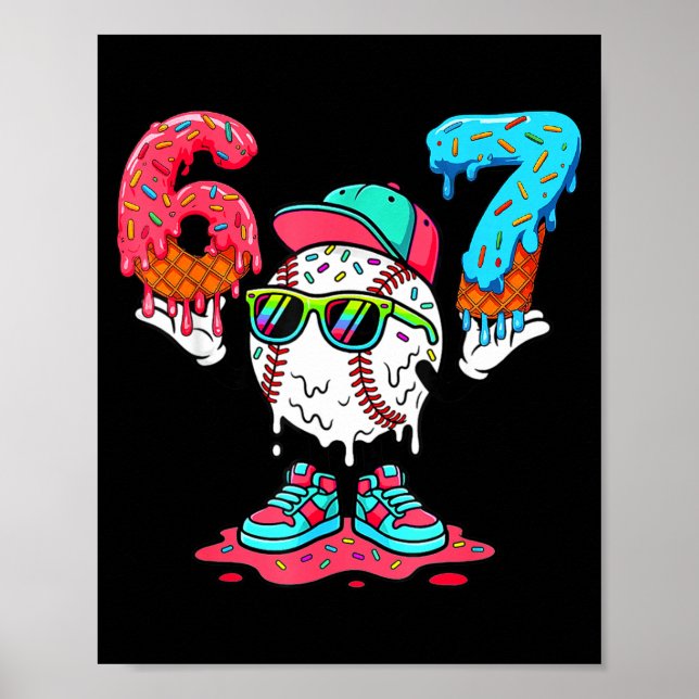 Affiche Crème glacée de baseball goutte à goutte Numéro 67 (Devant)