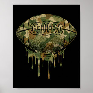 Affiche Crème Glacée de Football Camouflage qui Dégouline