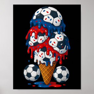 Affiche Crème glacée Déchets Football Stuff 4 juillet Garç