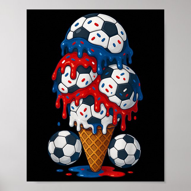 Affiche Crème glacée Déchets Football Stuff 4 juillet Garç (Devant)