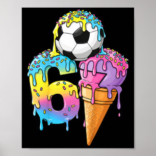 Affiche Crème Glacée Dégoulinante Foot Enfants Numéro 67 G