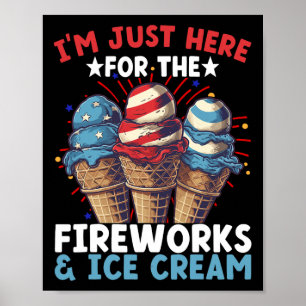 Affiche Crème glacée du 4 juillet Crème glacée patriotique